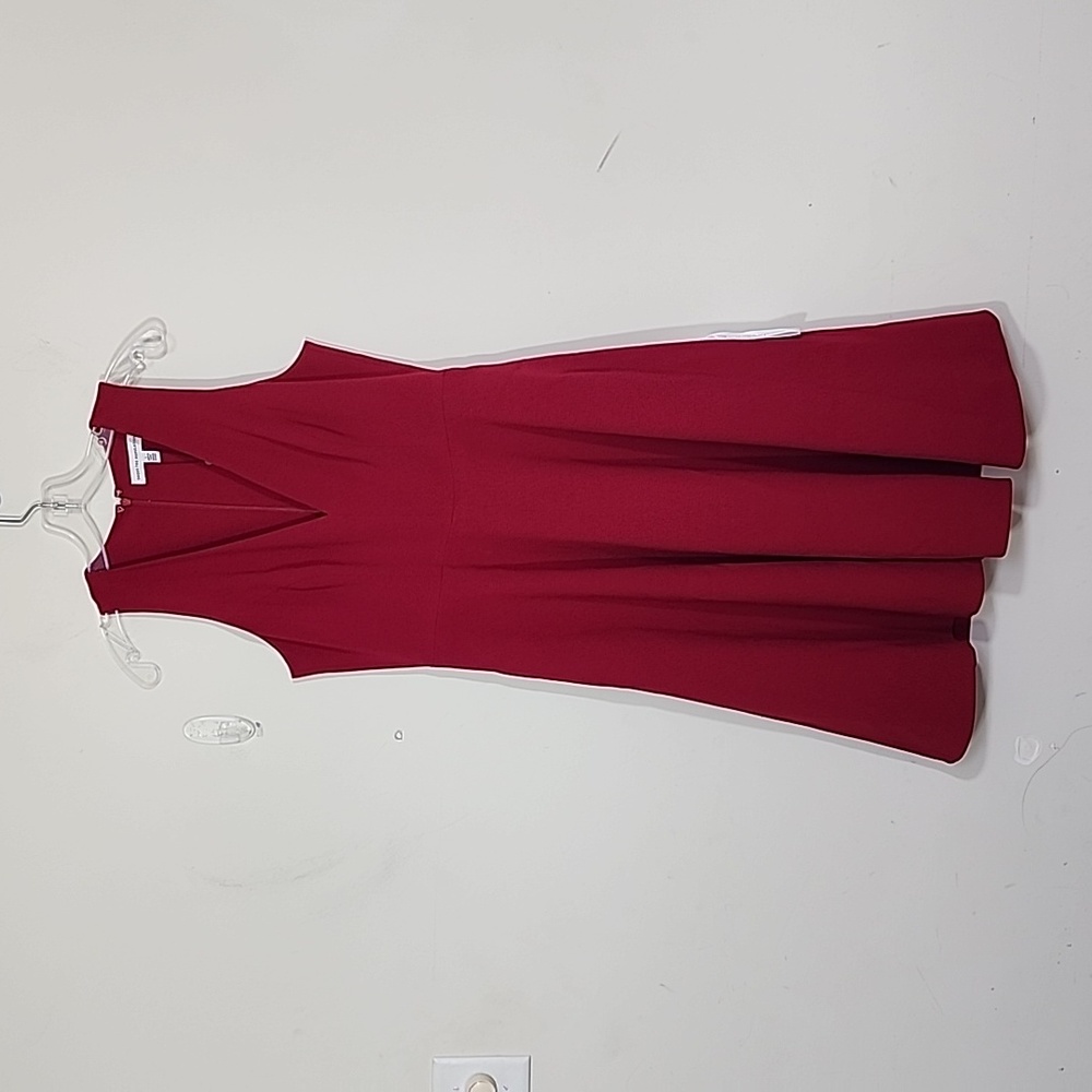 Dress The Population Catilina Fit And Flare Red Midi Dress Size L